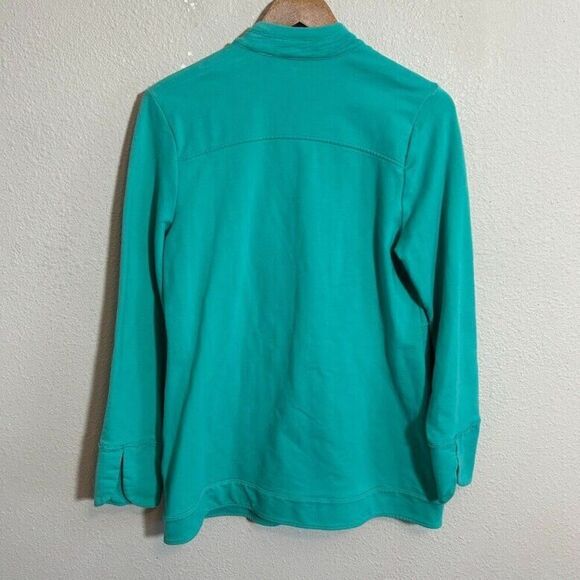 Neon Buddha Big Button Sweater Jacket S Teal Seafoam Blue Pockets - Picture 3 of 8